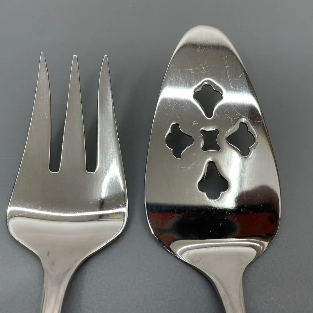 Imperial Seaswept Flatware Serving Set Meat Fork Pie Cake Server Stainless Korea
